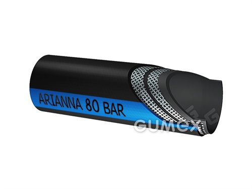 Hadice na postřikovače ARIANNA 80, 13/21mm, 80bar, PVC/PVC, -10°C/+60°C, černá s modrým pruhem